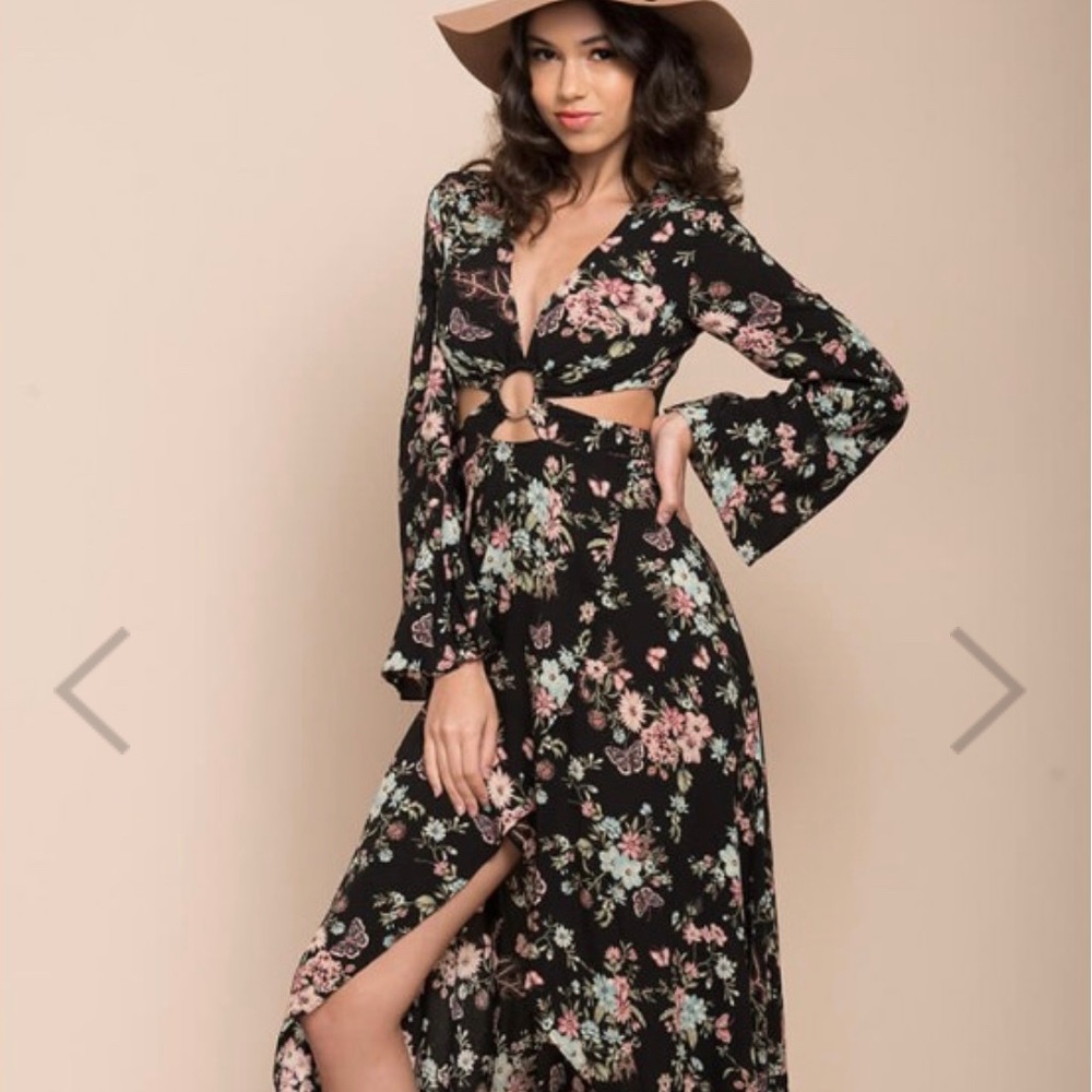 Floral cutout dress